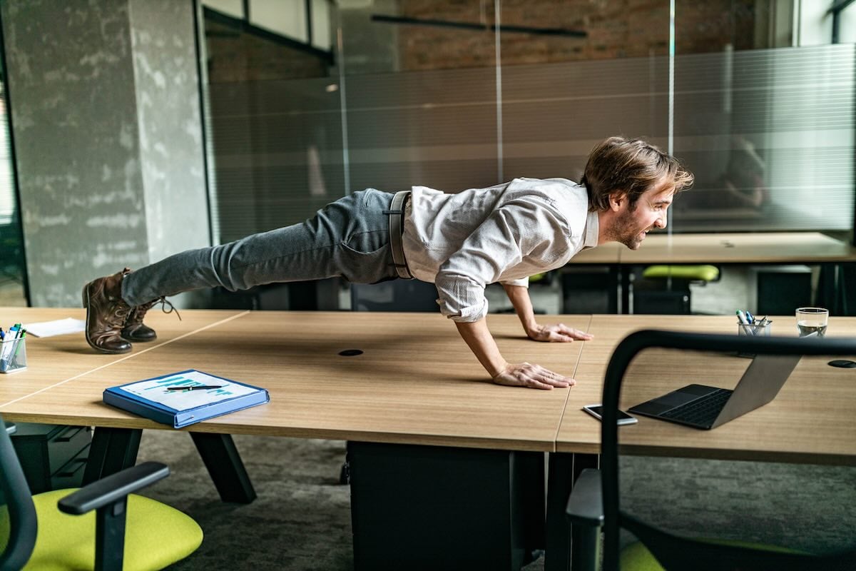 A man doing push-ups